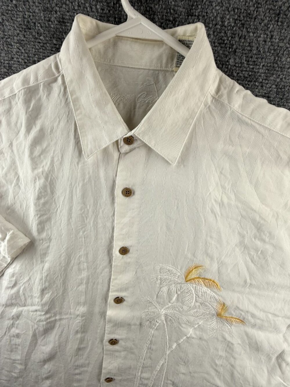 Bamboo Cay White Floral Button Short Sleeve XL Polynosic Rayon Hawaii Casual